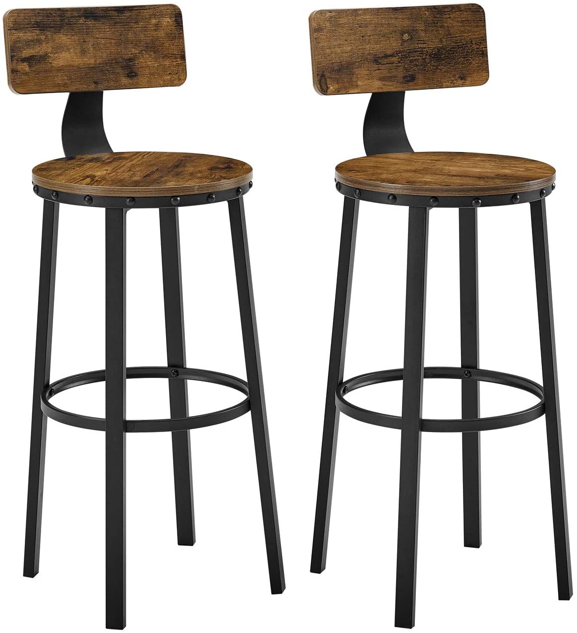 2 Sgabelli Da Bar Industriali Duhome - Impilabili, 76cm, Metallo E Design Scandinavo