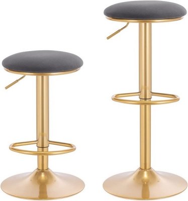YOUNIKE Sgabello da Bar Set di 2 Sgabelli da Cucina in Ecopelle, Girevoli e Altezza Regolabile, Imbottitura Morbida, Sgabelli da Banco con Schienale, Seggiolone per Isola da Cucina,Bianco