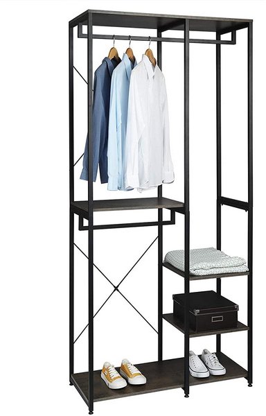 Armadio Giorno Yana Con Barra E Cassetto - Bianco/Rovere, 158x40x187 Cm - Foto 7