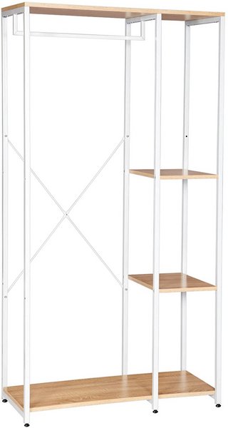 SONGMICS Guardaroba, Armadio Portatile, 4 Barre Appendiabiti, Ripiani, 4 Tasche Laterali, 45 x