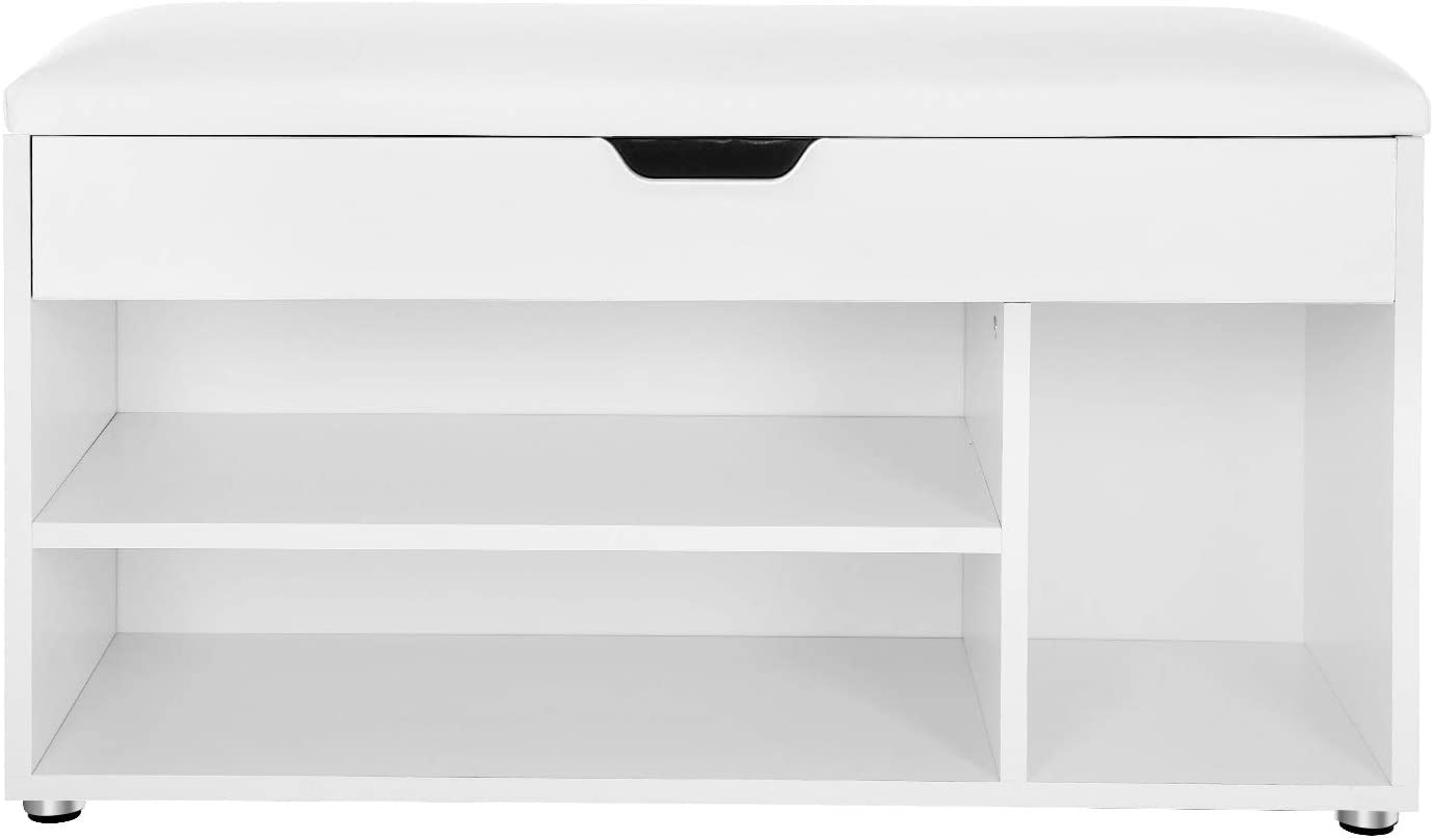 Cassapanca Contenitore Legno 84x42x46cm - Bianca, Multifunzionale, Per Interni - Foto 12