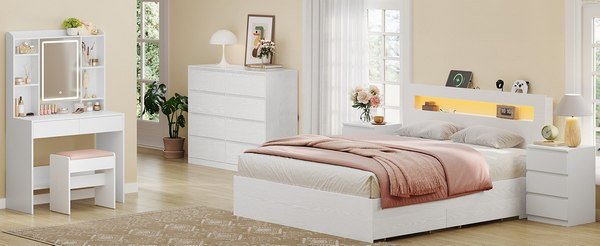 Cassettiera doppia a 8 cassetti, colore bianco e nero, cm 195 x 81 x 39