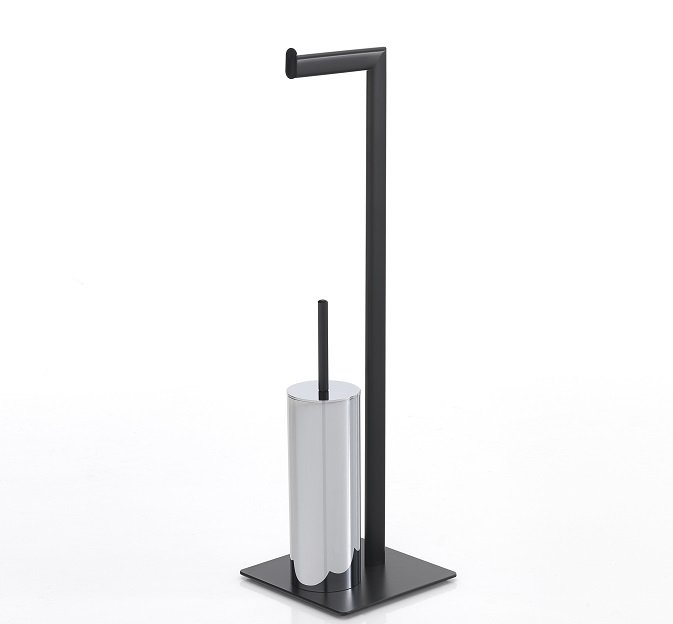 Neodrain Armadio Da Incasso Bagno In Acciaio Inox Nero – Porta Rotoli E Scopino – 63x15x15 Cm – Push To Open