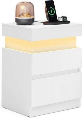 Seventable Comodino Con Stazione Di Ricarica Wireless E Luci A LED