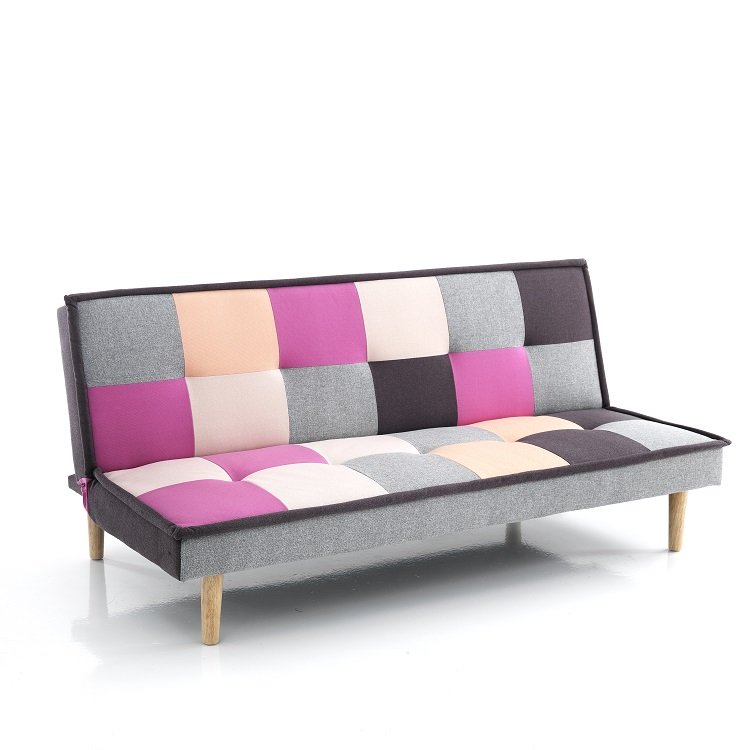 Divano Letto Moderno con Tessuto Quadrettato Divano Letto Moderno con Tessuto Quadrettato