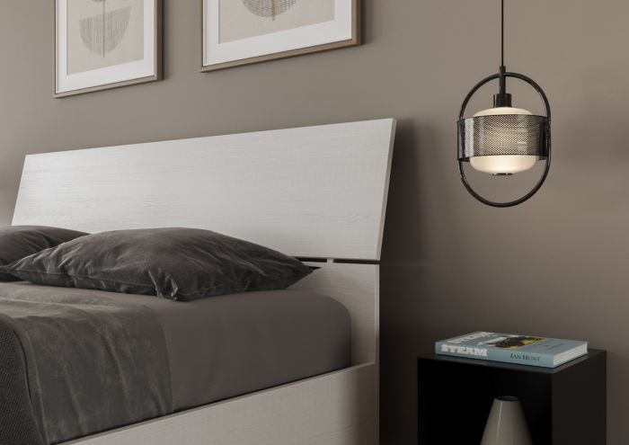 Letto Matrimoniale Con Contenitore Sollevabile LIKIMIO, Bianco, Struttura A Piattaforma Con Doghe In Legno, Robusto E Silenzioso, Facile Montaggio, Senza Testiera - 4