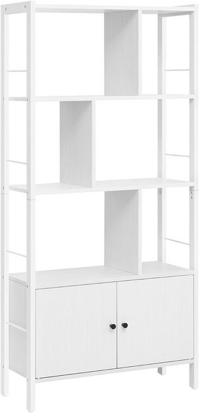 MOBILE MODERNO LIBRERIA SCAFFALE 8 SCOMPARTI IN LEGNO BIANCA