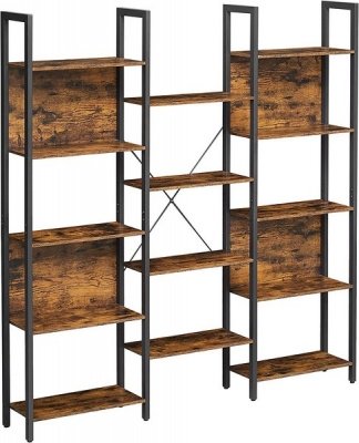 Scaffale Autoportante Moderno A 6 Ripiani, In Metallo E Legno - Ideale Per Casa, Ufficio, Garage - 85x35x188 Cm, Colore Nero