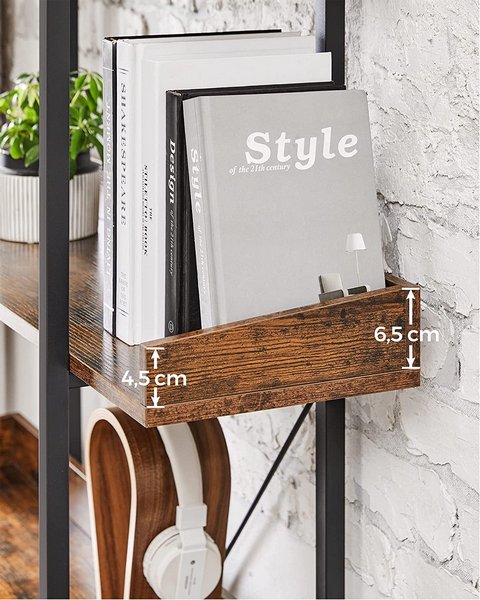 Libreria Industrial 5 Ripiani In Ferro E Legno 69x39x180H Elena