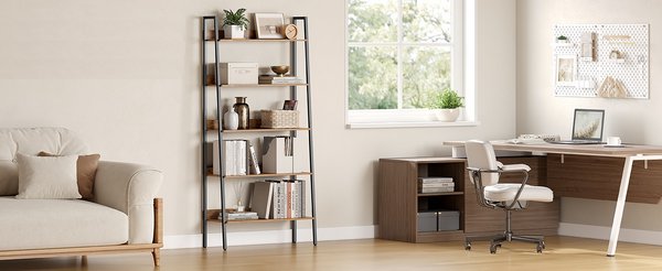 Libreria A Scala YITAHOME 5 Ripiani - Design Industriale Moderno In Legno E Metallo Per Soggiorno, Camera, Ufficio