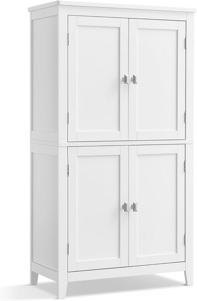 ChooChoo Set Di 2 Armadietti Da Parete Per Bagno – Bianco, Moderni Con 2 Ante E Ripiani Regolabili, Soluzione Salvaspazio