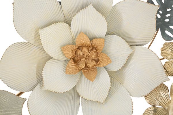 3 Fiori In Metallo Decorazione Da Parete - Nero - Design 3D Scavato - Noaya