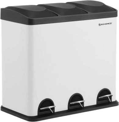 Sendez Pattumiera da bagno a pedale, 3 l, antiscivolo, colore: bianco