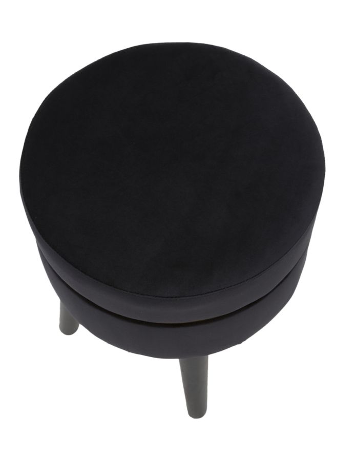 Beliani - Pouf Poggiapiedi In Tessuto Nero 50 X 35 Cm Conrad - ePRICE