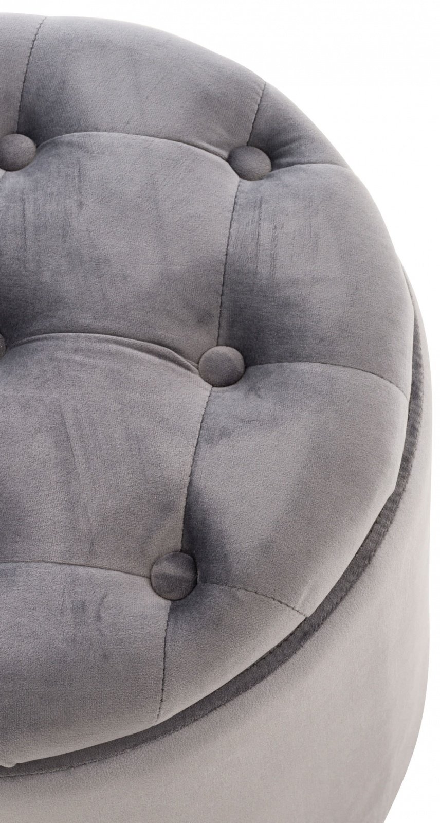 Pouf Rotondo Pouf Contenitore Velluto Grigio Pouf Tondo Imbottito