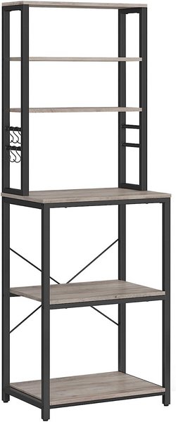 Scaffale per armadio da cucina in stile industriale con 4 ripiani in melamina rovere Safir. Struttura in metallo nero 161x101x18-36cm | Leroy Merlin