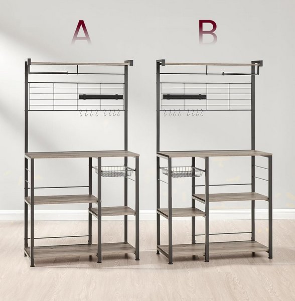 Spetebo Scaffale Da Cucina In Legno E Metallo Con Porta Rotolo – 32x29x10 Cm – Organizer Per Spezie E Utensili, Colore Nero