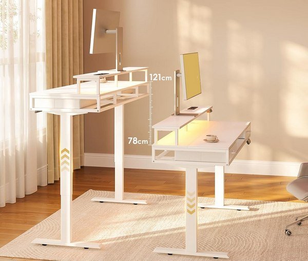 Scrivania Regolabile In Altezza Con Piano 140x60cm Scrivania Elettrica In Piedi 4 Funzioni Di Memoria Dell Altezza Nero 94547479