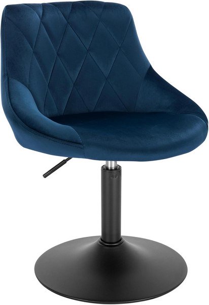 Sedia Poltroncina Girevole Alzabile a Gas Velluto Blu Trapuntato