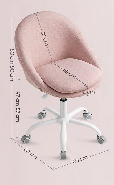 Sedia Poltroncina Girevole su Ruote per Scrivania Pink Bubble gum