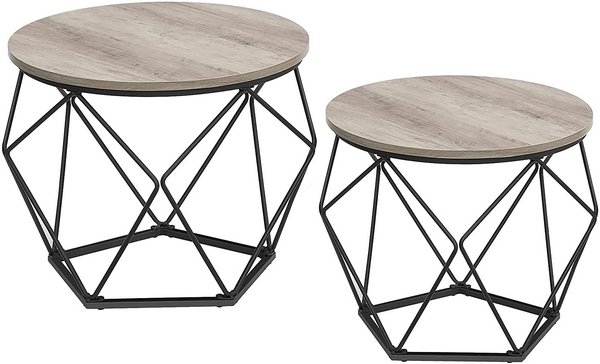 DADEA Set 2 Tavolini Salotto Dorati, Tavolino Salotto Marmo Rotondo