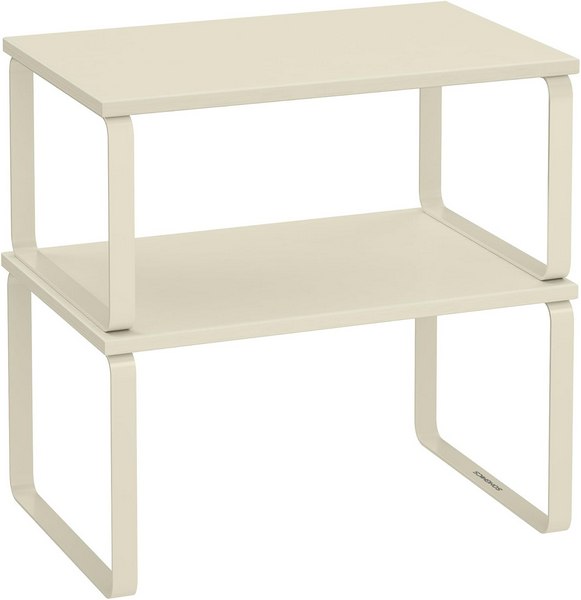 Set 4 Scaffali Portaspezie Impilabili - Organizzatore Cucina Con Gambe Regolabili, Bianco - Foto 7