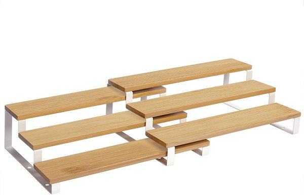 Set Di 2 Mensole Impilabili In Ferro Per Armadietti – Portaspezie Salvaspazio Per Cucina, Dispensa E Bagno, 32x20x16 Cm
