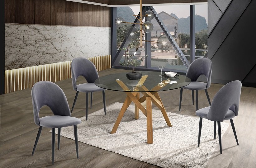 Tavolo Tondo Tavolo Piedi Vetro Tavolo Da Pranzo Rotondo 120 Cm