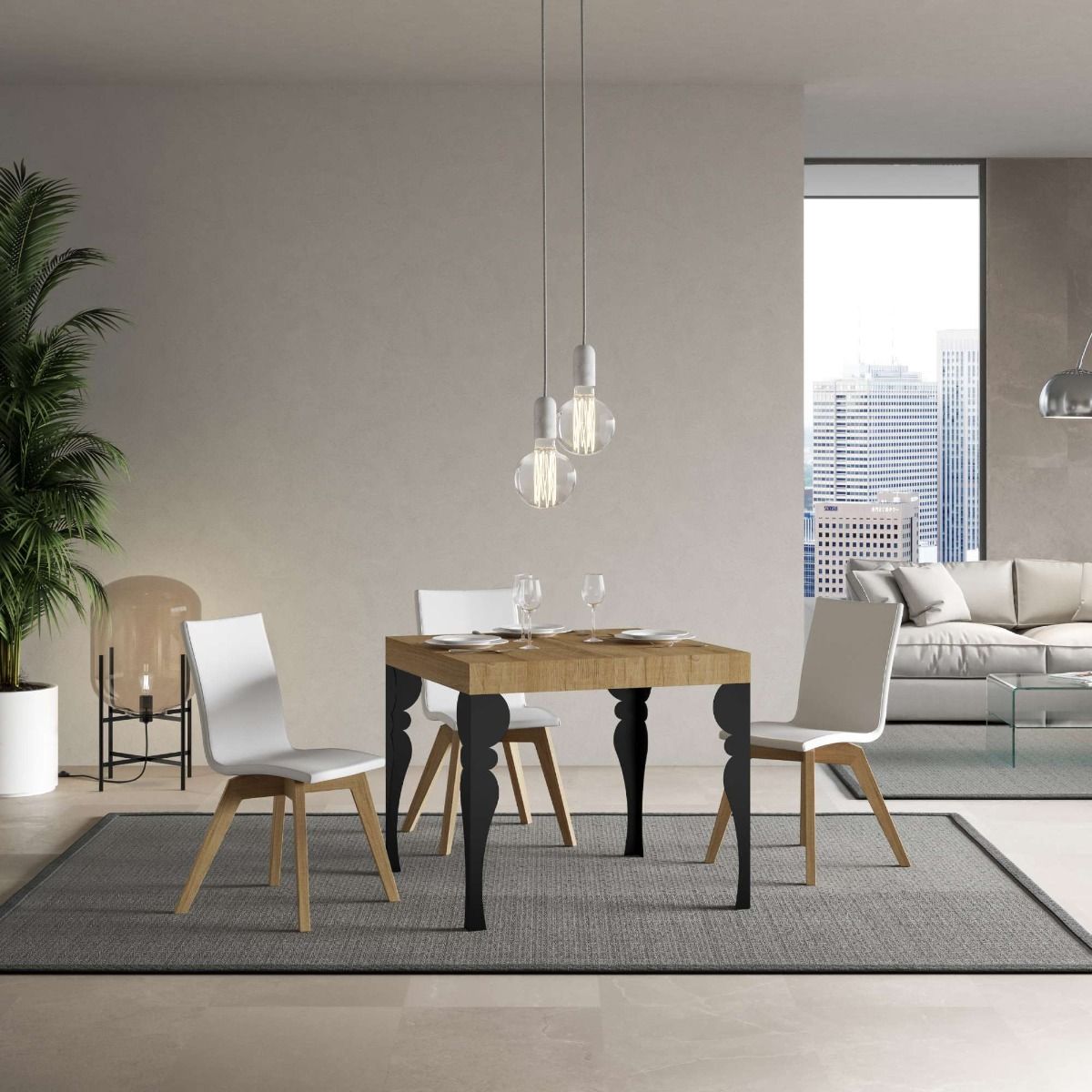 Tavolo Piccolo Quadrato Allungabile fino a 246 cm Varie Finiture