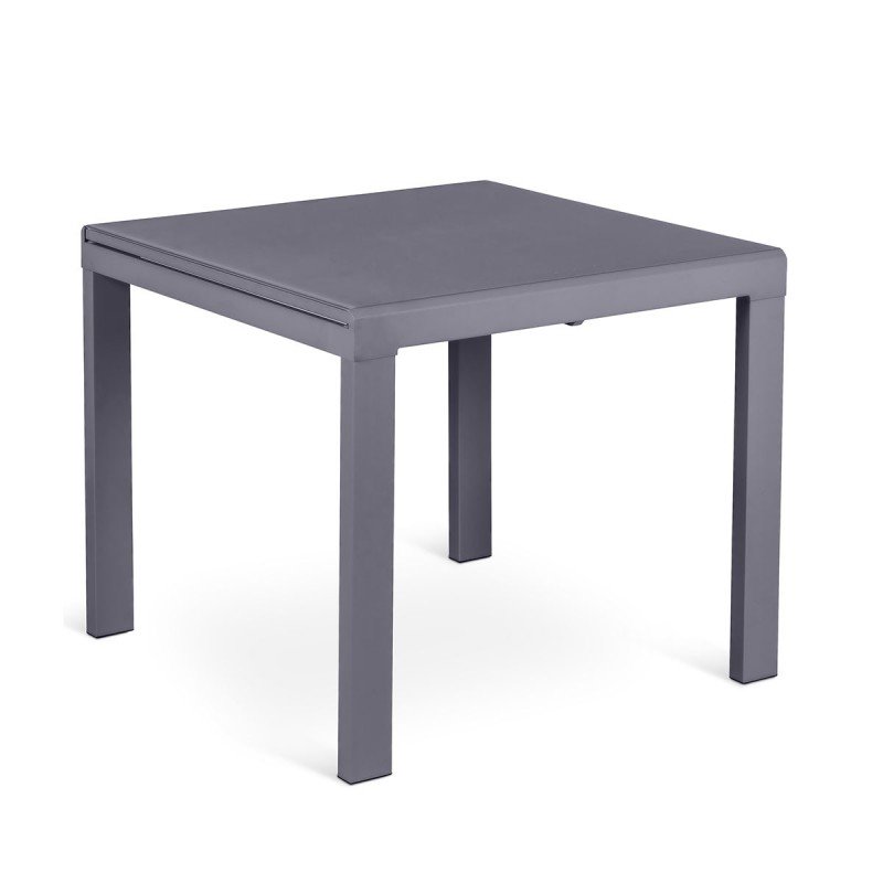 Tavolo Quadrato Allungabile in Vetro Grigio Tavolo Quadrato Allungabile in Vetro Grigio