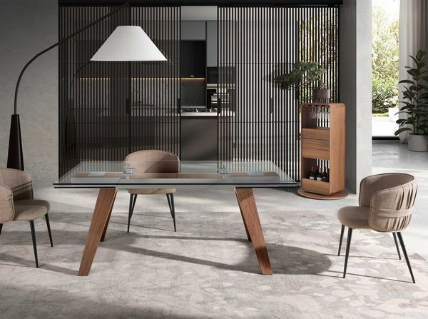 Allungabile Tavolo Legno Vetro Design Tavolo Allungabile Con Piedi