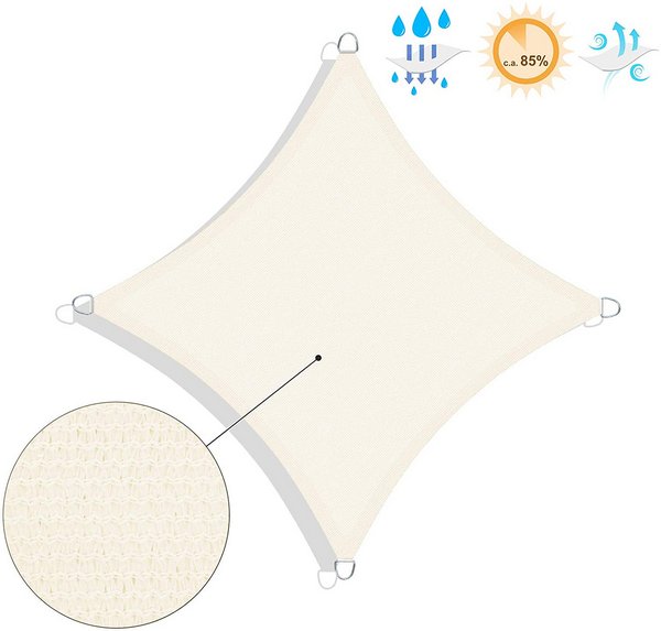 Vela Ombreggiante 4x6 Metri - Tenda Da Sole Per Giardino E Terrazza, Colore Talpa - Foto 11