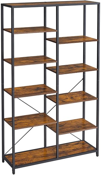 Libreria 'Svedala' Scaffale Da Terra Con 9 Scomparti Aperti A Forma Di Cubo Mobile Espositore Effetto Rovere Antico En Casa 86739040
