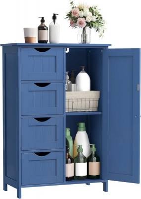 Armadietto Da Parete Per Bagno ChooChoo Blu Navy Con 2 Ante E Ripiani Regolabili. 61x53x21,8 Cm. Mobile Porta Medicinali Salvaspazio In MDF Di Qualità.