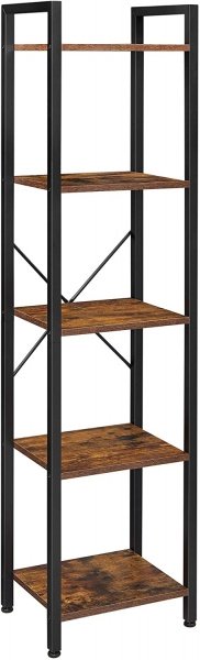 Tribesigns Libreria Etagere industriale a 5 ripiani, 171,5 x 80 x 30 cm, scaffale per libri, per casa e ufficio, colore noce